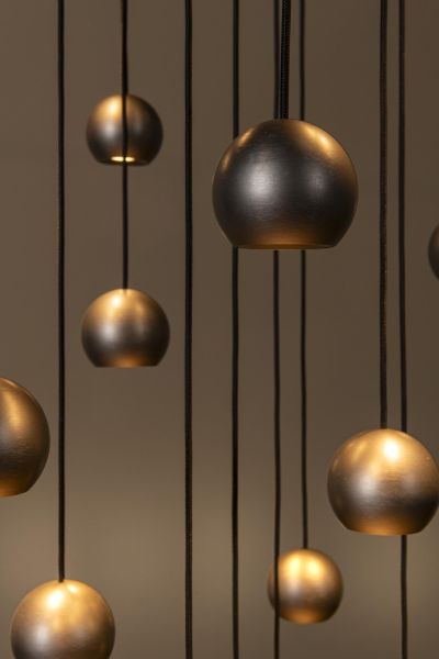 Lucide MONTANA - Pendant light - LED Dim. - CCT - 16x5,7W 2700K/4000K - Suitable for double-height spaces and high ceiling - Coffee - Premium